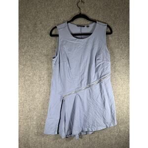H by Halston Blouse Women Sleeveless Blue Assymetrical Career‎ Business Mature